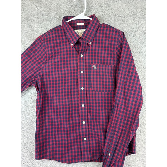 Blue Q Other - Abercrombie & Fitch Shirt Men XL Button Down Red Check Modern Muscle Fit Preppy